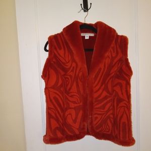 Retro burnt orange printed vest